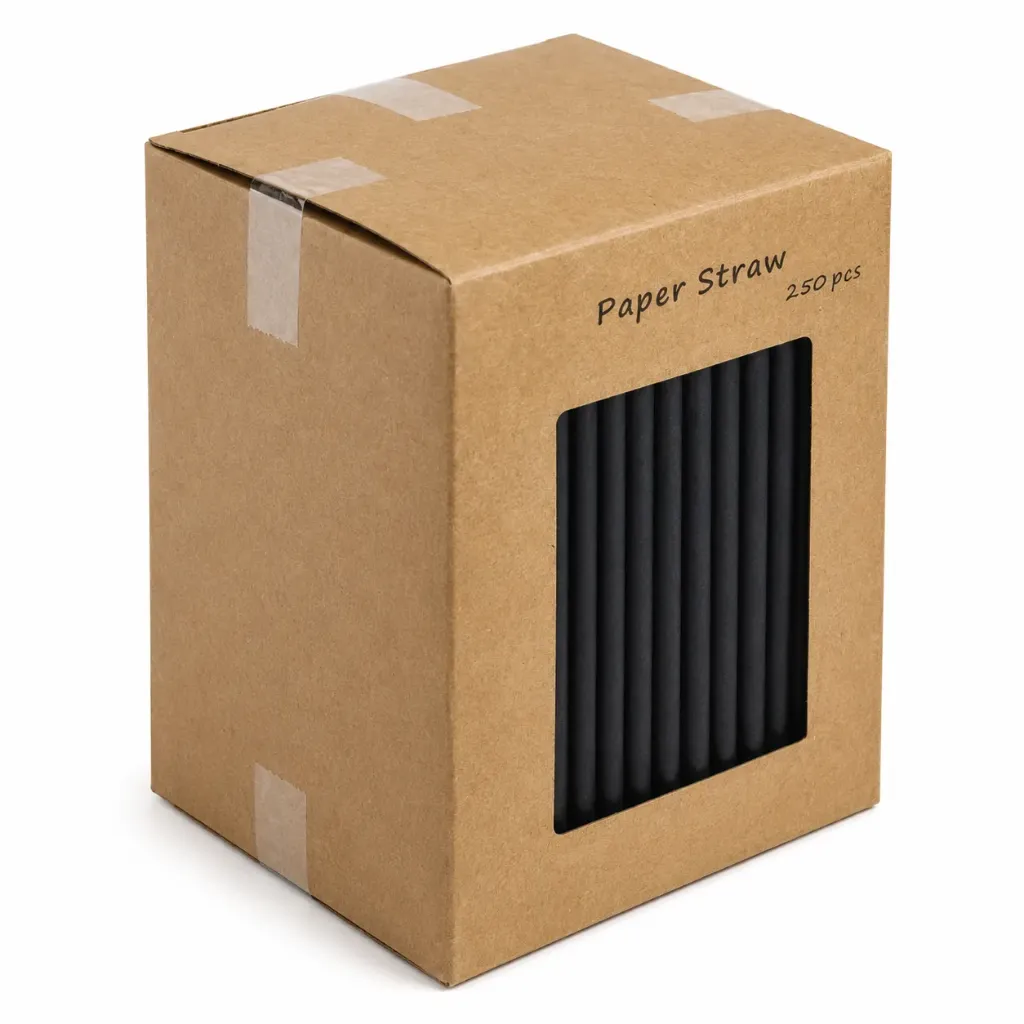 Black Paper Cocktail Straw - 14cm
