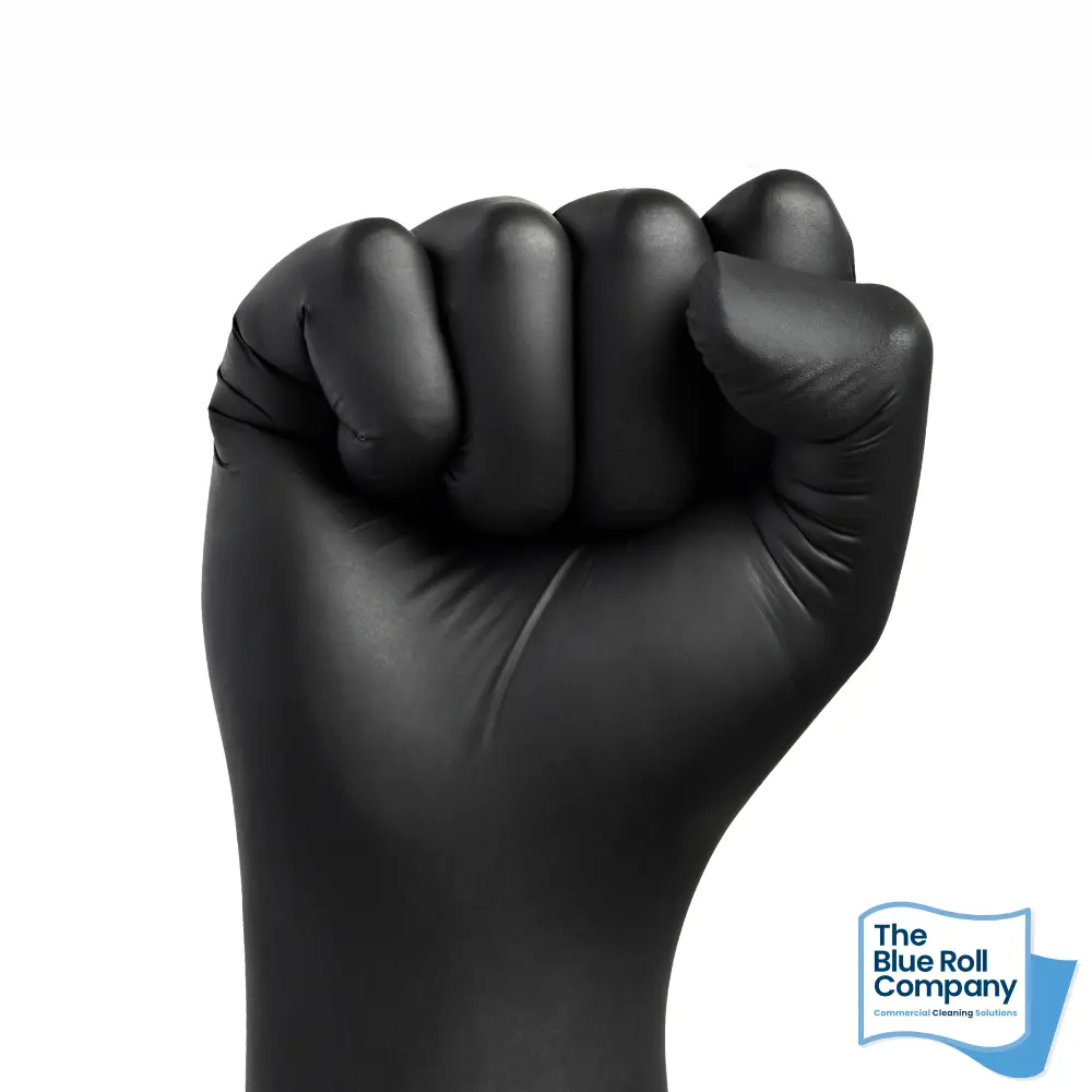 [NITGLOVHD-BLK-SML] Black Nitrile Gloves - Powder Free - Heavy Duty (Small)