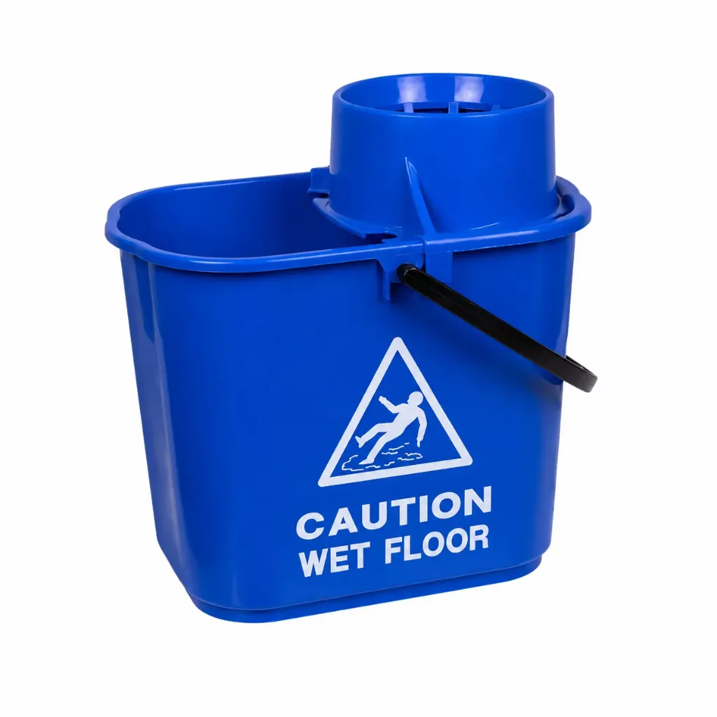 [BSH-MBW-CWF-BLU] Mop Bucket & Wringer - Caution Wet Floor (Blue)